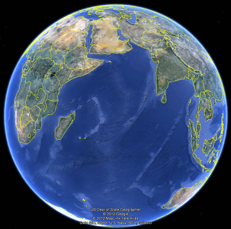earth indian ocean map
